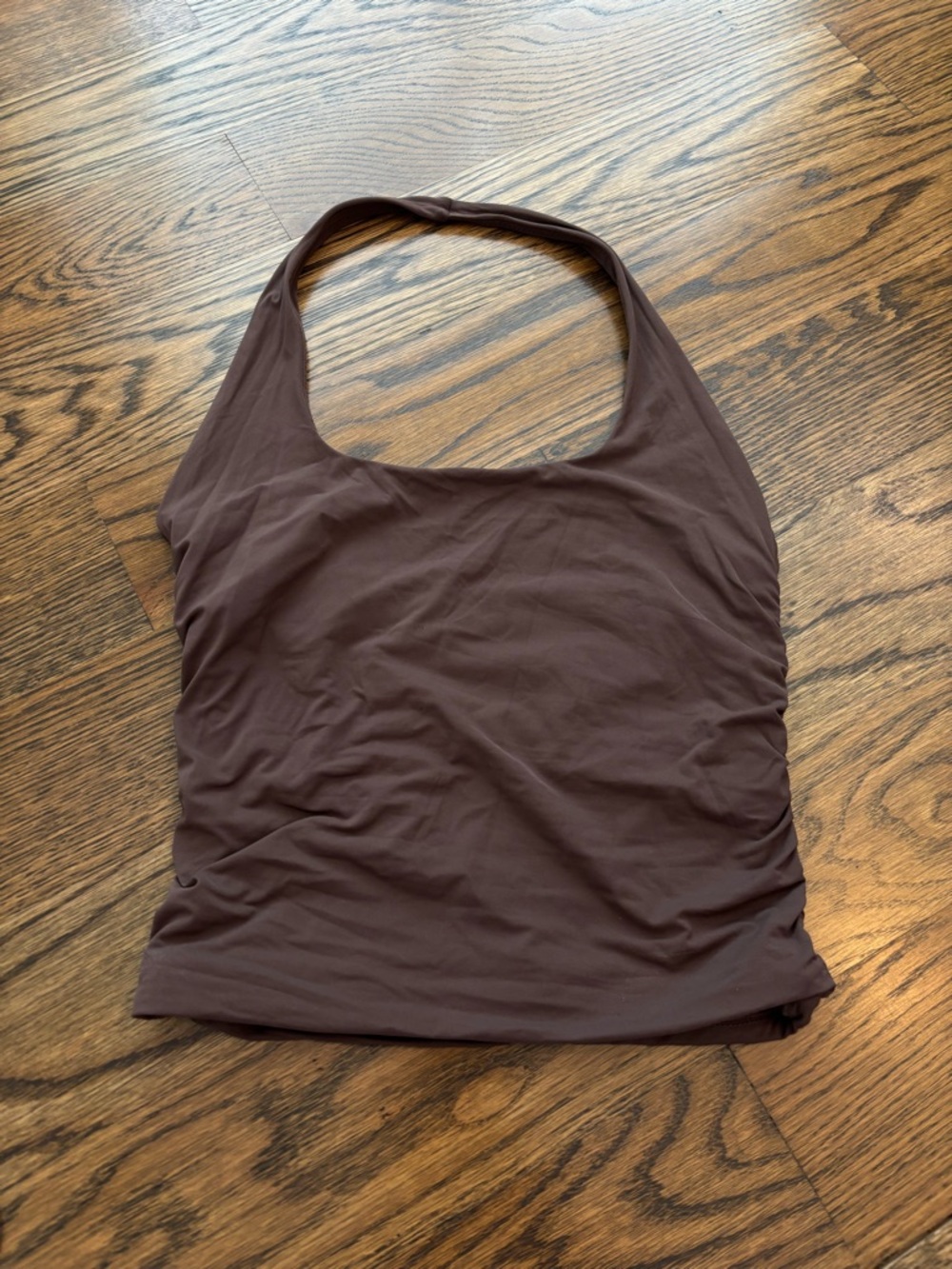 suuksess brown ruched halter top